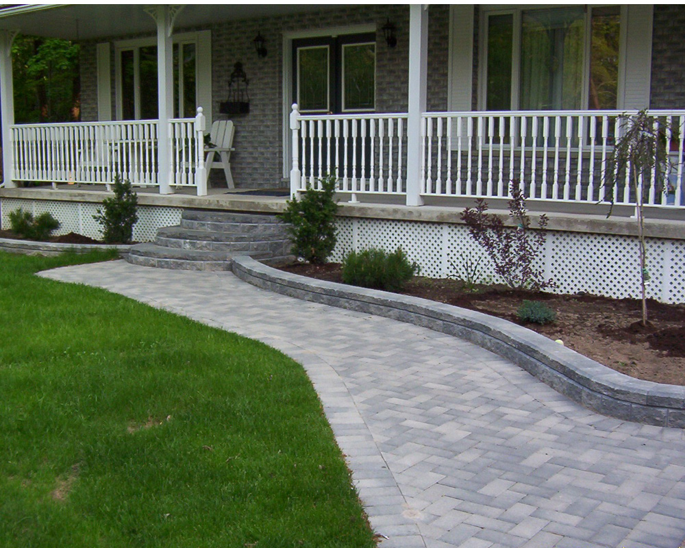colony landscaping paved walkway